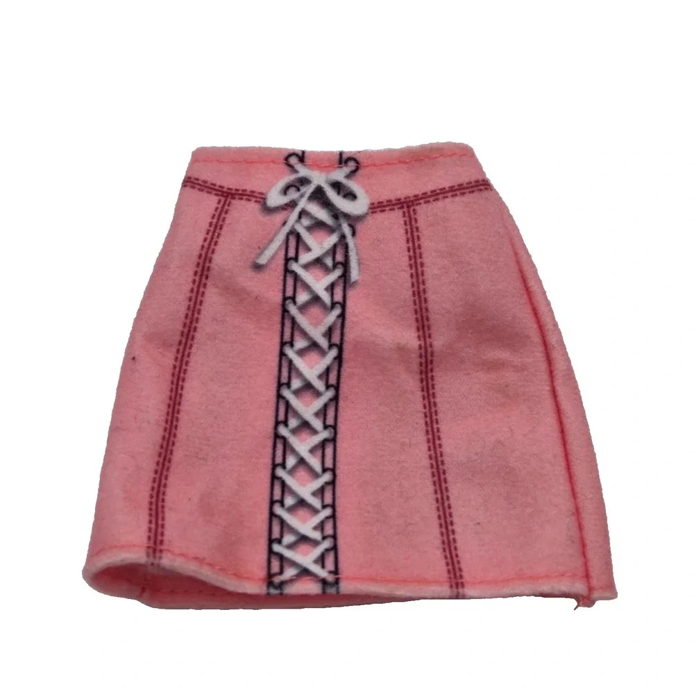 Light Pink Skirt w/ White Lace Up Look & Dark Pink Accent Genuine BARBIE Fashion